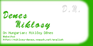 denes miklosy business card