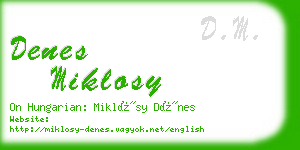 denes miklosy business card